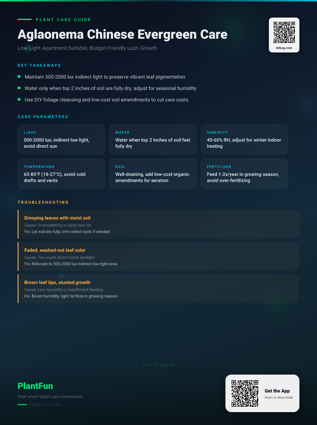 Aglaonema Chinese Evergreen in Low-Light Apartments: A Budget-Friendly Care Strategy for Vibrant Growth — Care Guide for indoor houseplants