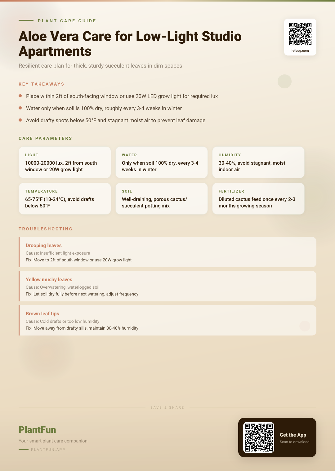 Aloe Vera in a Dim Studio Apartment: A Resilient Growth Plan for Low-Light Survival — Care Guide for indoor houseplants