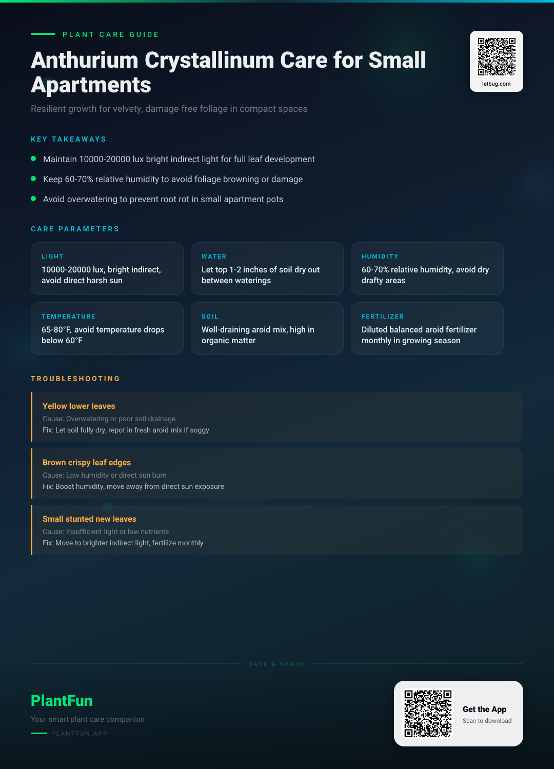 Anthurium Crystallinum Care in Small Apartments: The Complete Guide to Resilient Growth — Care Guide for indoor houseplants