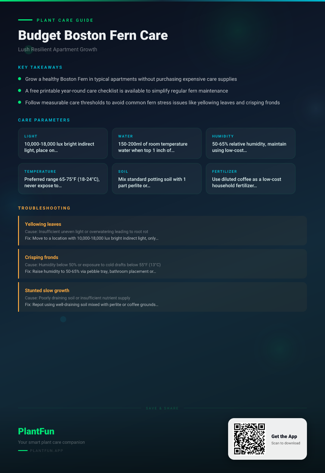 The Budget Boston Fern Care Checklist for Lush Resilient Growth in Typical Apartments — Care Guide for indoor houseplants