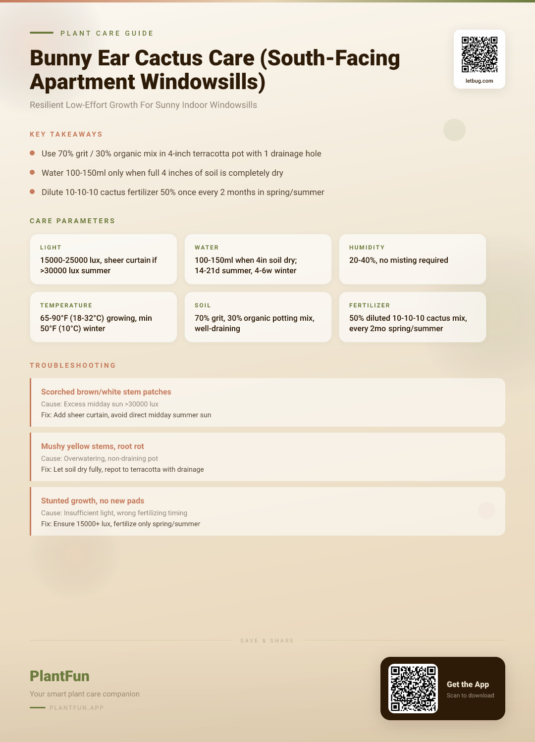 Bunny Ear Cactus Care Checklist for South-Facing Apartment Windowsills: Resilient Growth Made Easy — Care Guide for indoor houseplants