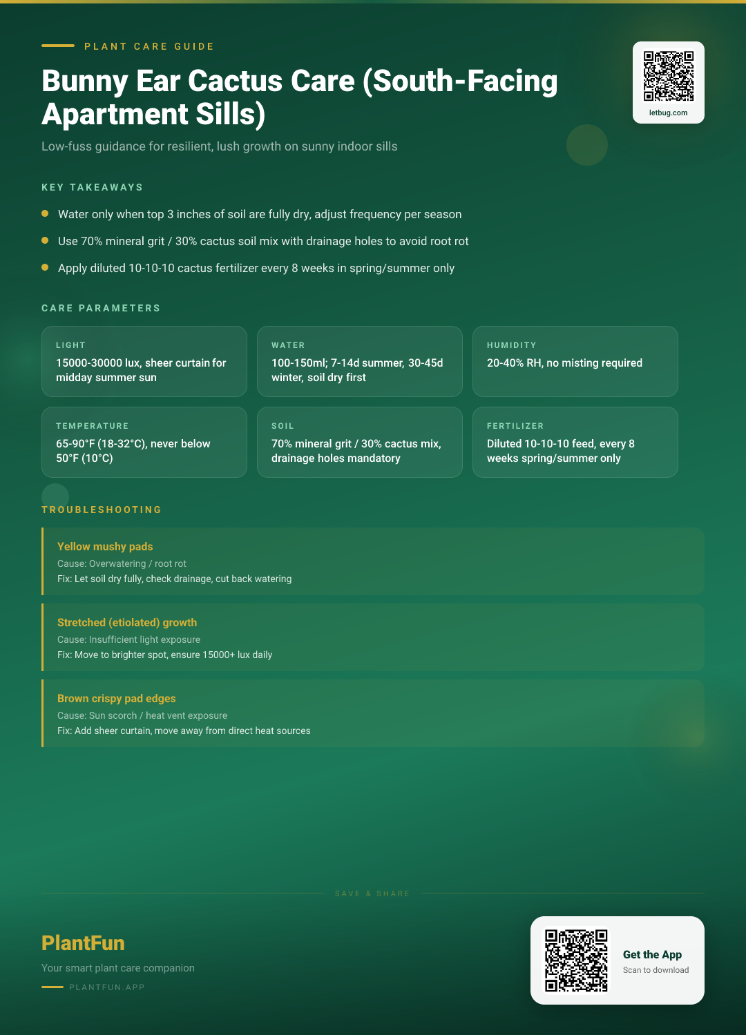 Bunny Ear Cactus Care for South-Facing Apartment Windowsills: 7 Tips for Resilient Growth — Care Guide for indoor houseplants