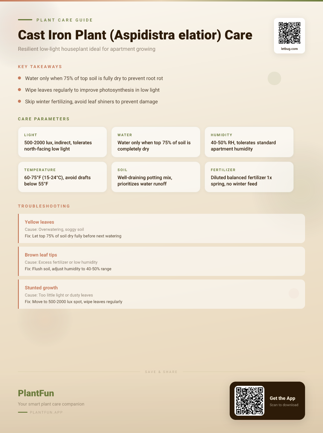 Cast Iron Plant in a Low-Light Apartment: The Complete Care Guide to Resilient Growth — Care Guide for indoor houseplants