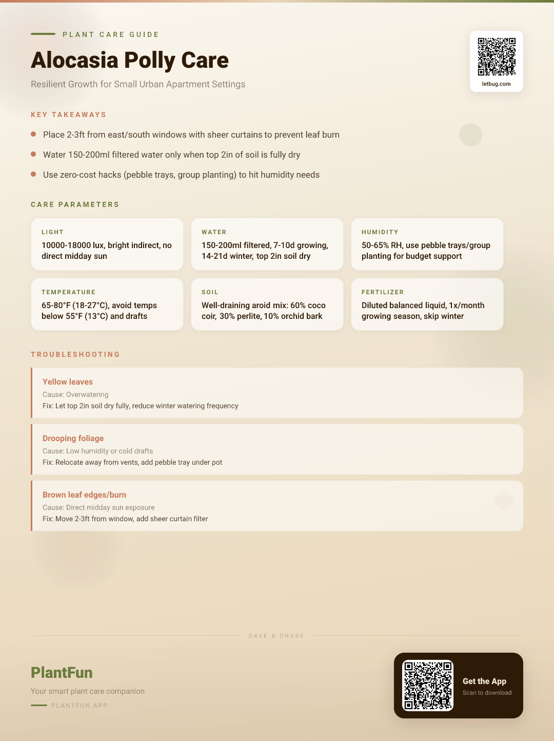 The Complete Alocasia Polly Care Checklist for Resilient Growth in Small Urban Apartments — Care Guide for indoor houseplants