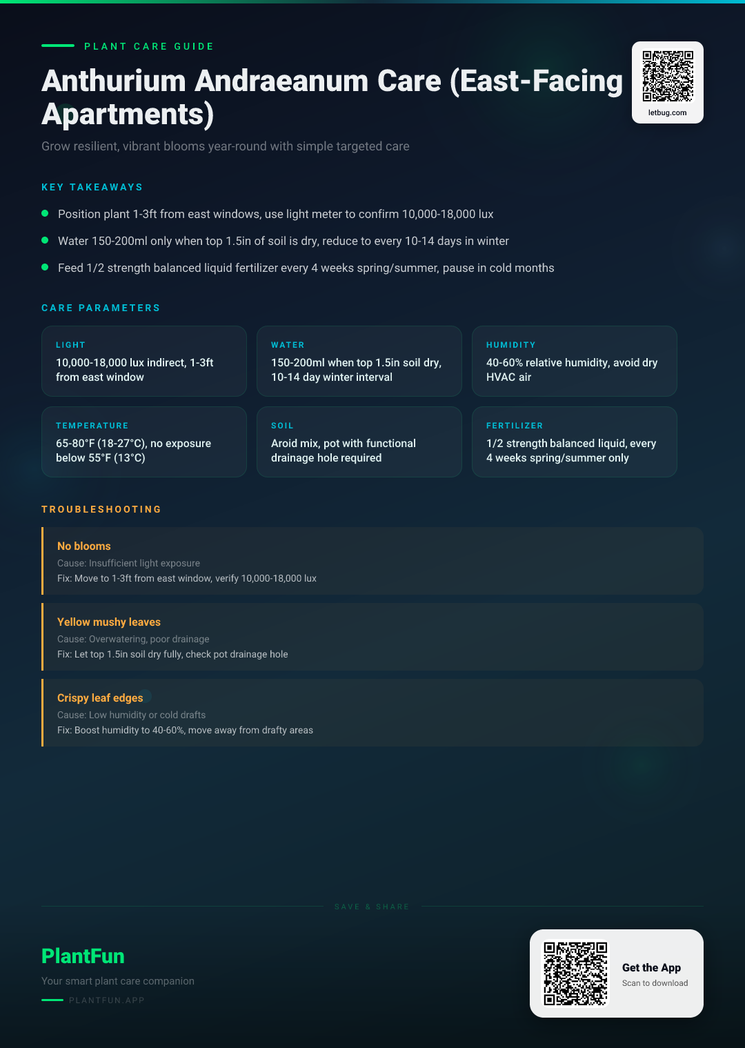 The Complete Anthurium Andraeanum Care Checklist for East-Facing Apartments: Grow Resilient Blooms Year-Round — Care Guide for indoor houseplants