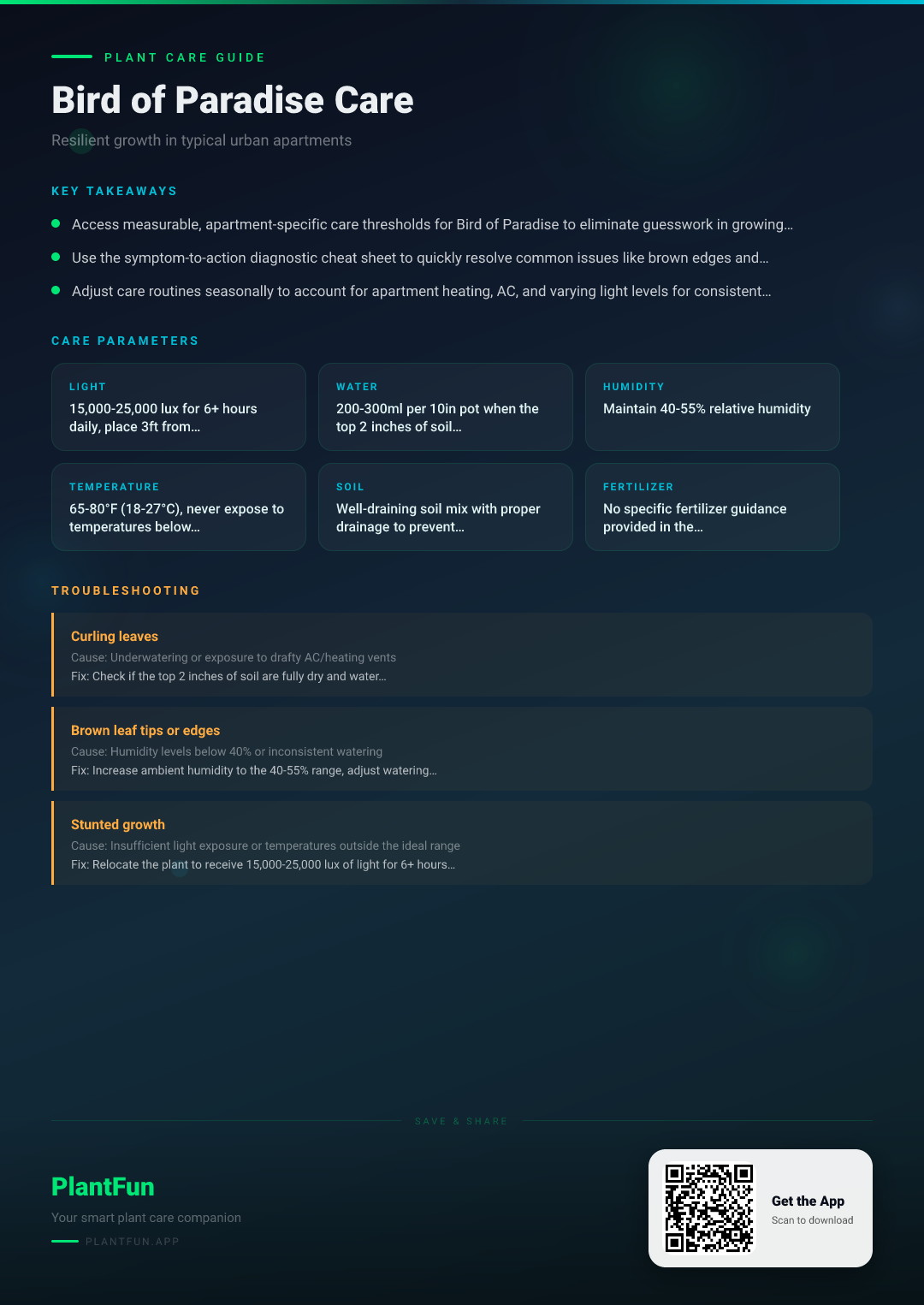 The Complete Bird of Paradise Care Checklist for Resilient Growth in Typical Urban Apartments — Care Guide for indoor houseplants