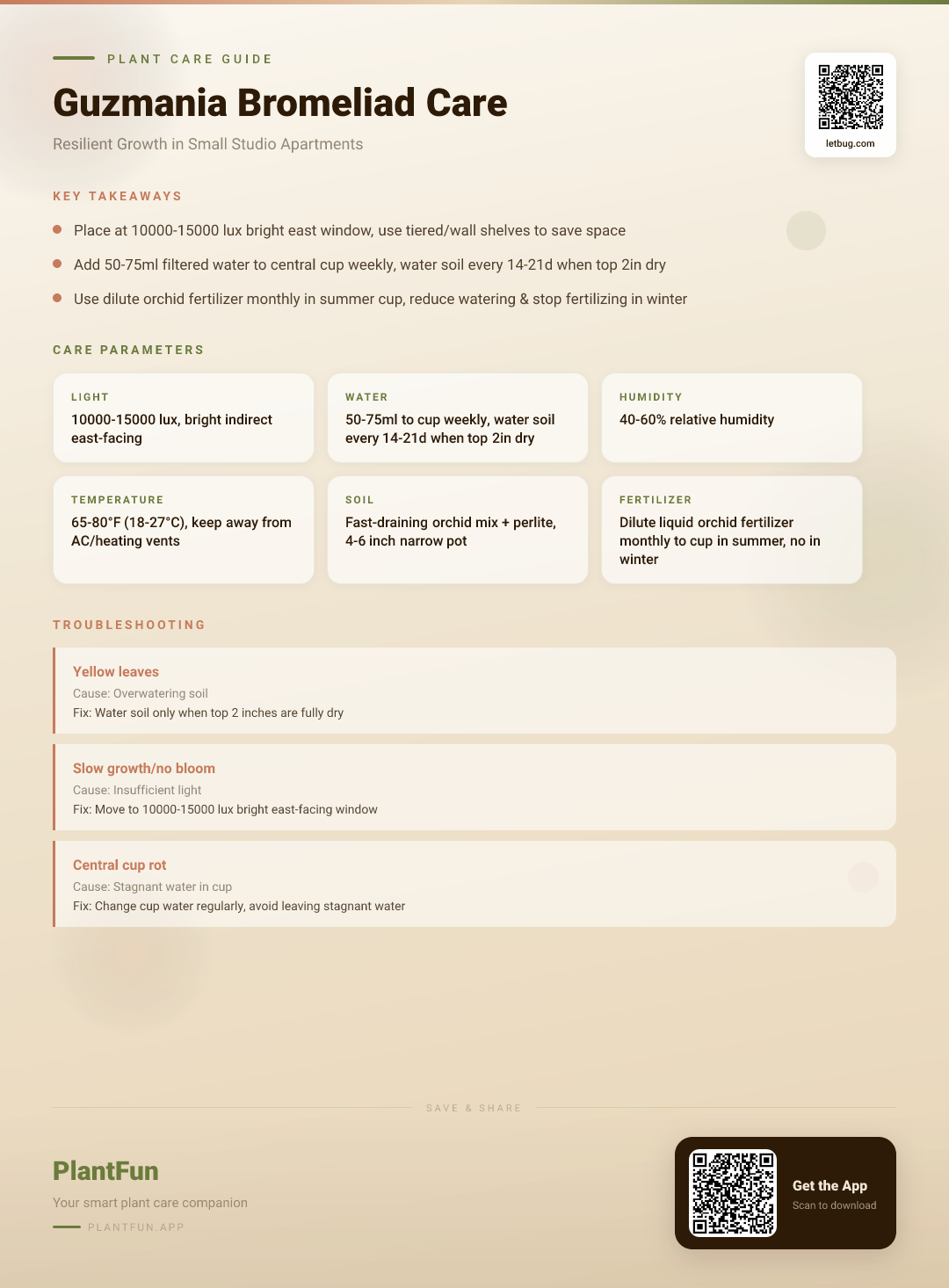 The Complete Guzmania Bromeliad Care Checklist for Resilient Growth in Small Studio Apartments — Care Guide for indoor houseplants