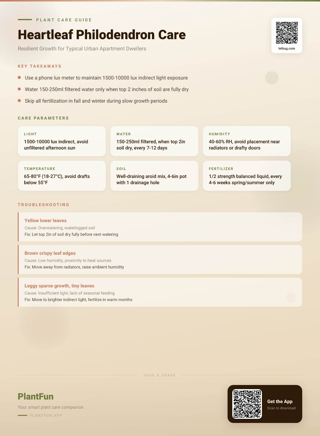 The Complete Heartleaf Philodendron Care Checklist for Resilient Growth in Typical Urban Apartments — Care Guide for indoor houseplants
