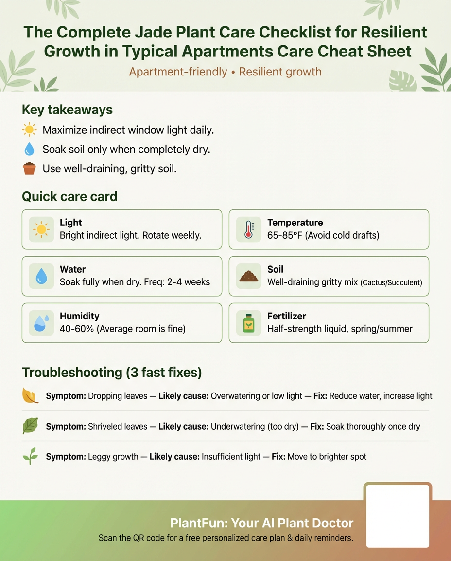 The Complete Jade Plant Care Checklist for Resilient Growth in Typical Urban Apartments — Care Guide for indoor houseplants