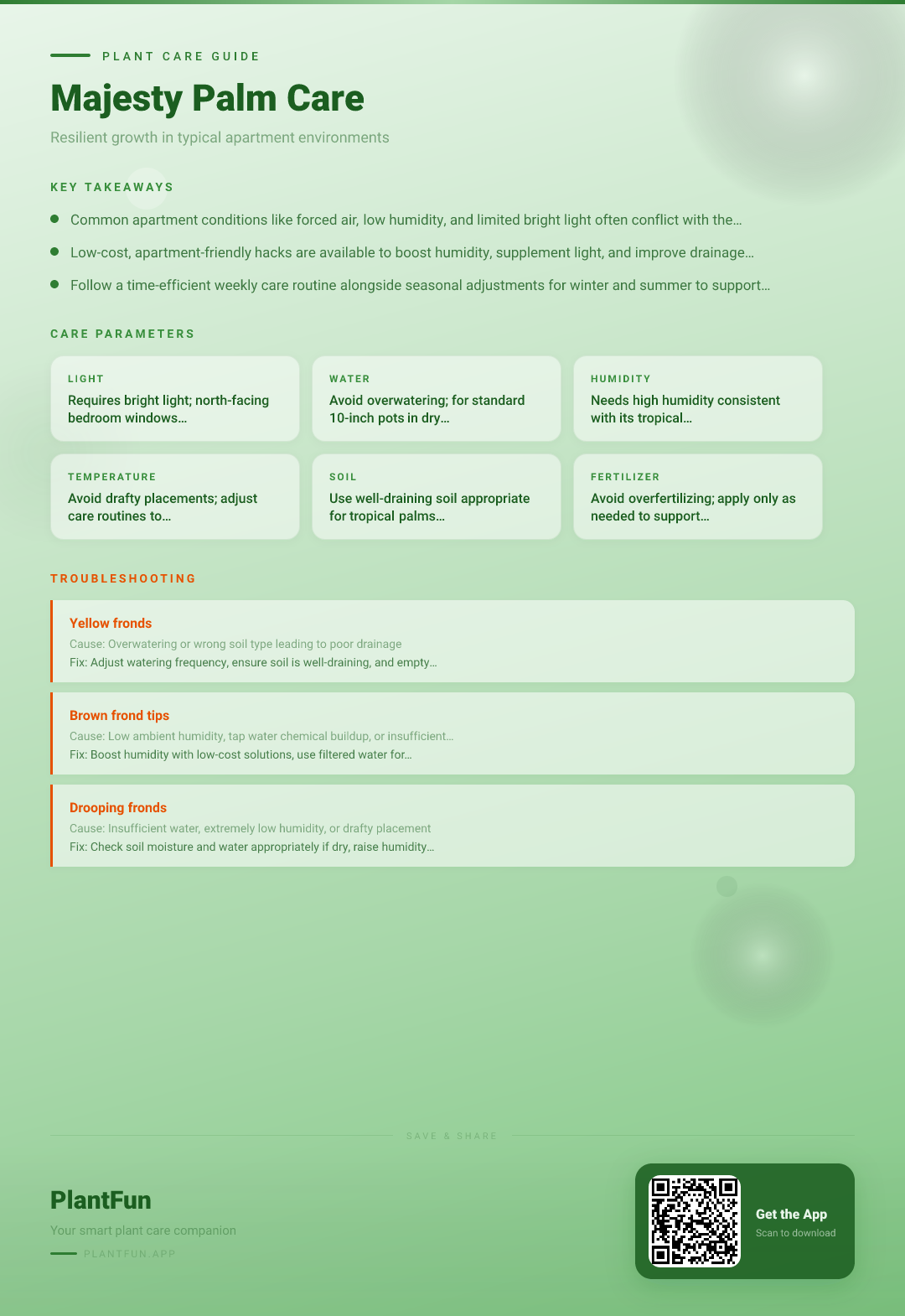 The Complete Majesty Palm Care Checklist for Resilient Growth in Typical Apartments — Care Guide for indoor houseplants