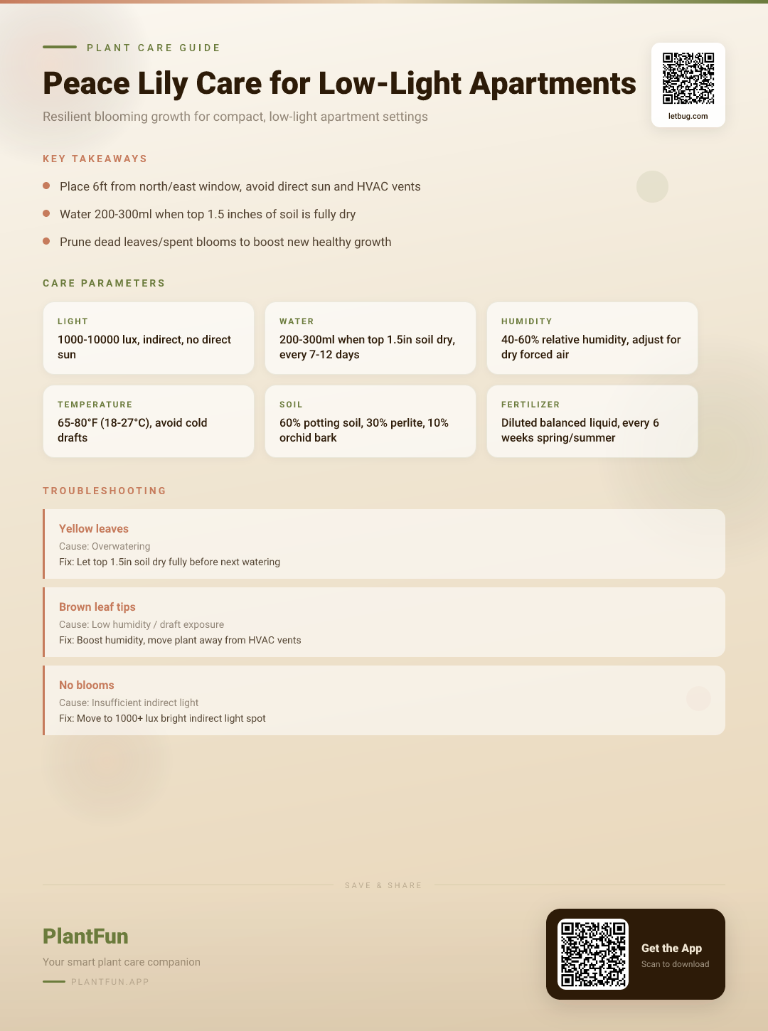 The Complete Peace Lily Care Checklist for Resilient Growth in Low-Light Apartments — Care Guide for indoor houseplants