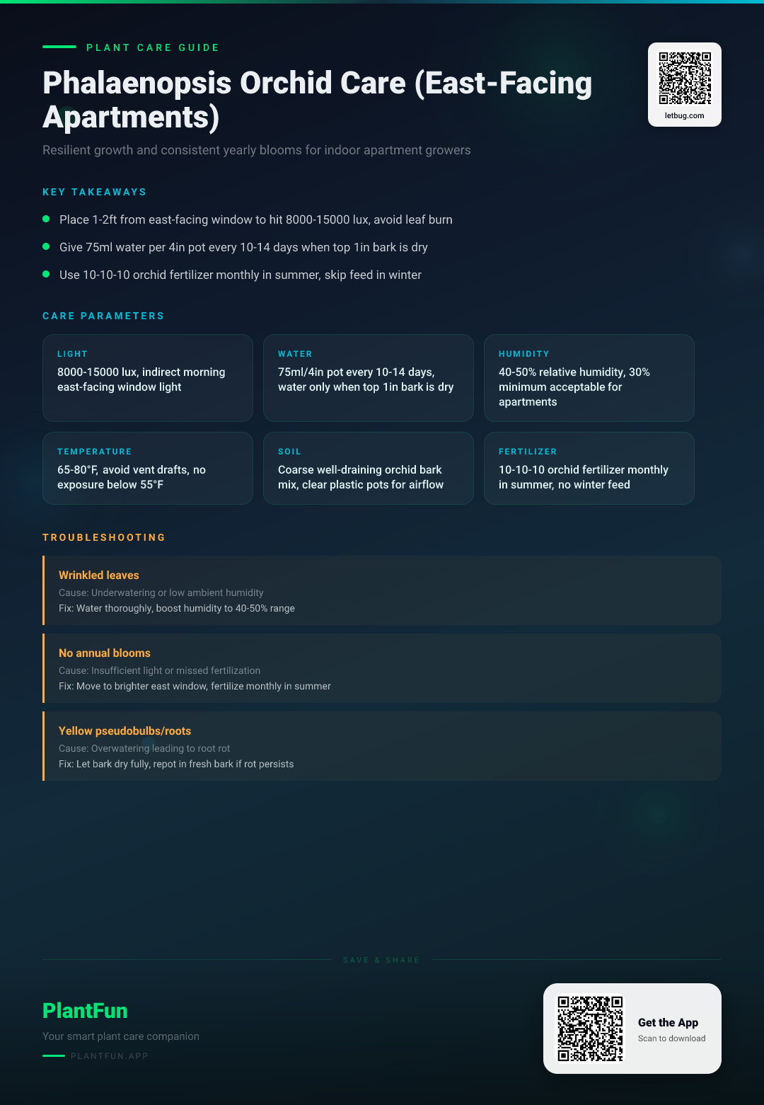 The Complete Phalaenopsis Orchid Care Checklist for Resilient Growth in East-Facing Apartments — Care Guide for indoor houseplants