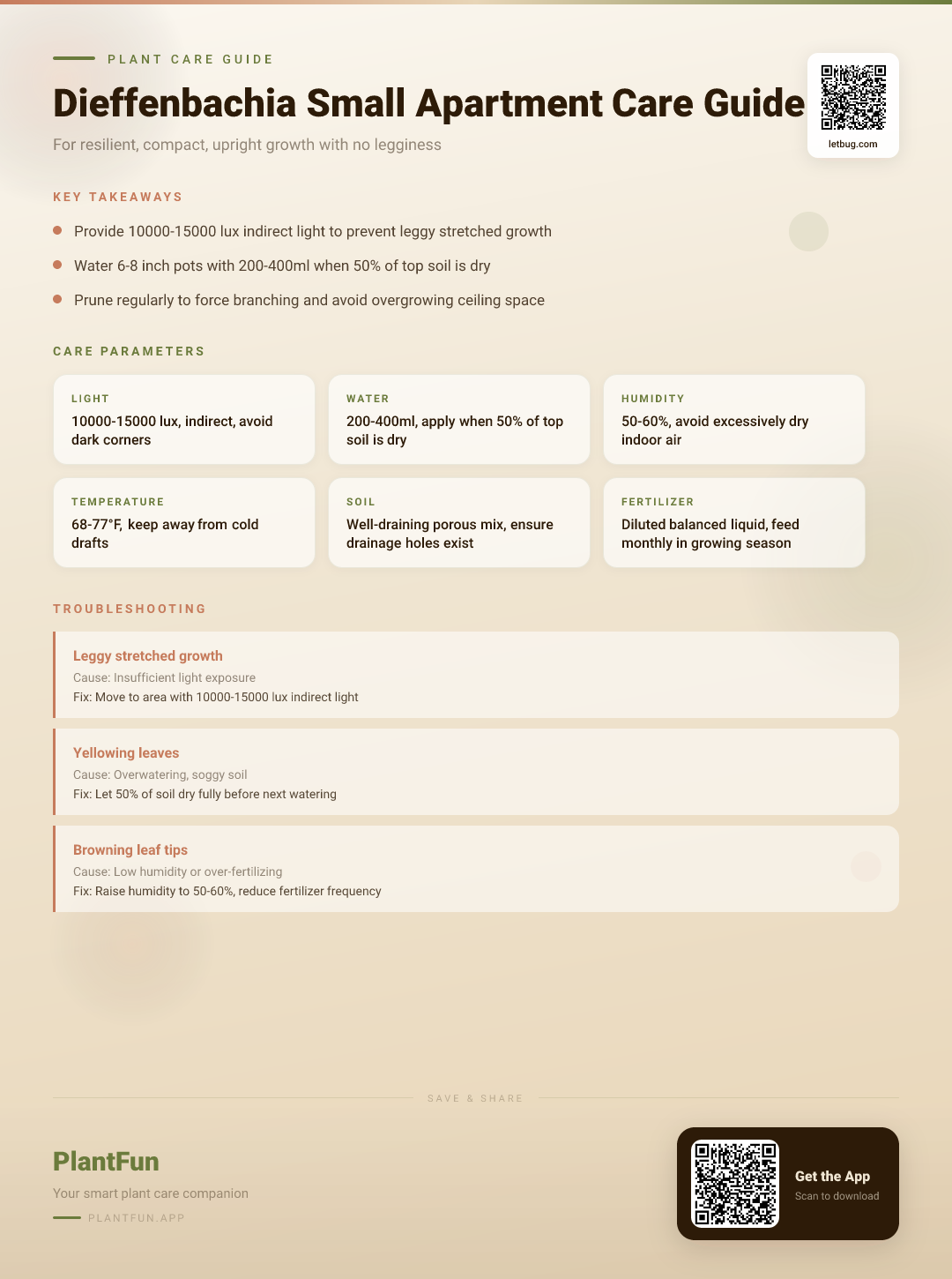 Dieffenbachia in Small Apartments: The Complete Care Guide for Resilient, Upright Growth — Care Guide for indoor houseplants