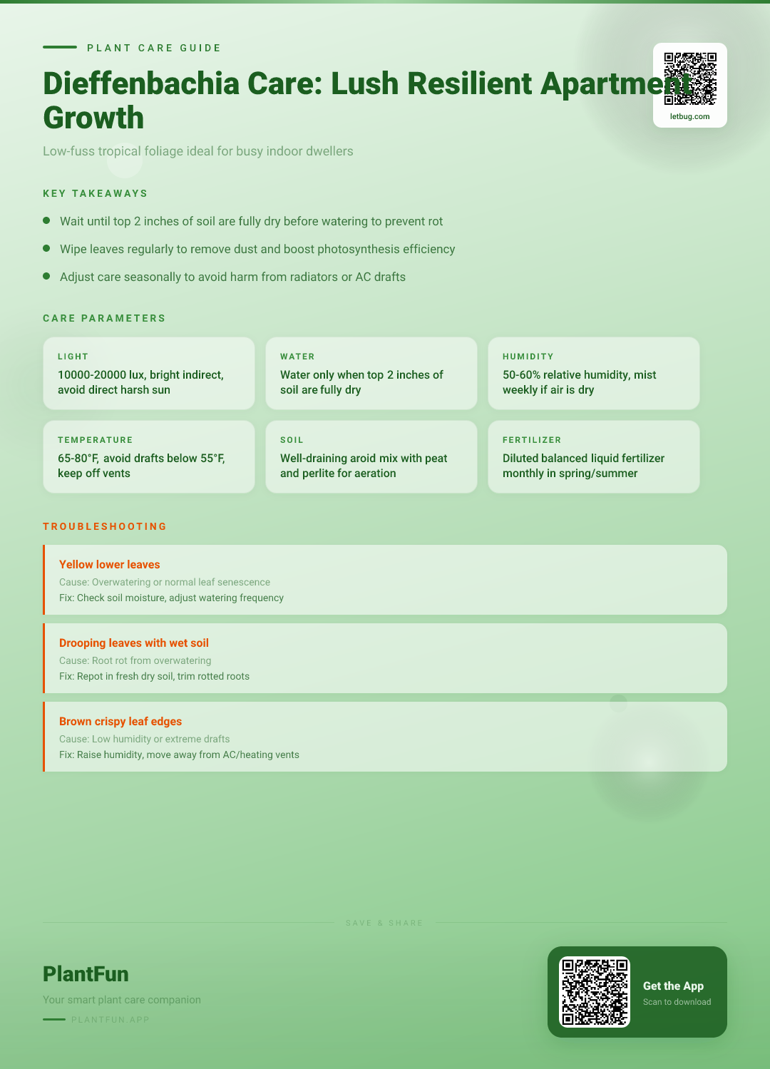 Dieffenbachia in a Typical Apartment: The Essential Guide to Resilient, Lush Leaf Growth — Care Guide for indoor houseplants