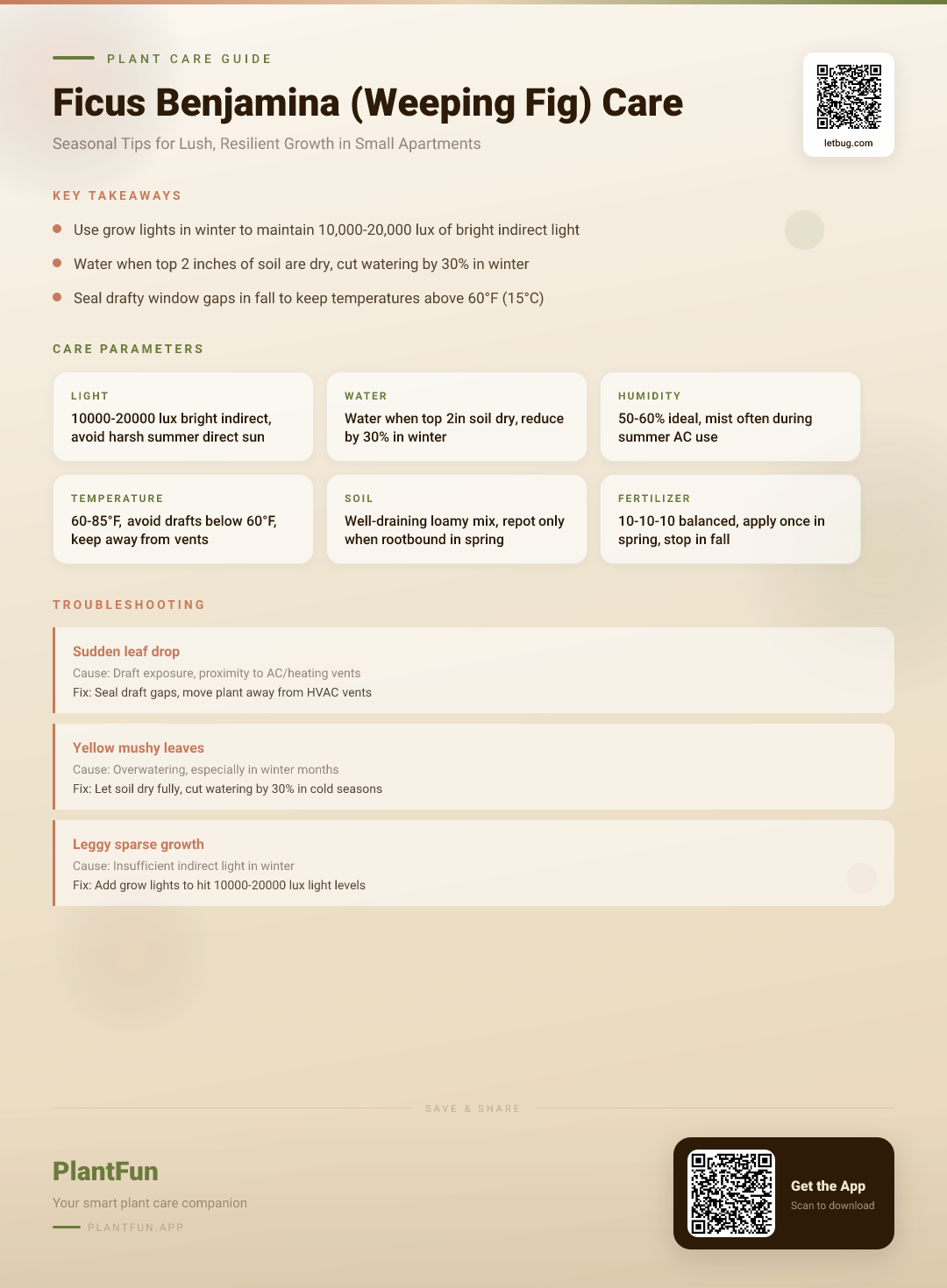 Ficus Benjamina in Small Apartments: Seasonal Care Checklist for Lush, Resilient Growth — Care Guide for indoor houseplants