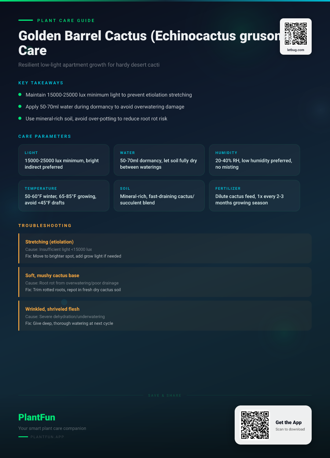 Golden Barrel Cactus in a Low-Light Apartment: The Definitive Guide to Resilient Indoor Growth — Care Guide for indoor houseplants