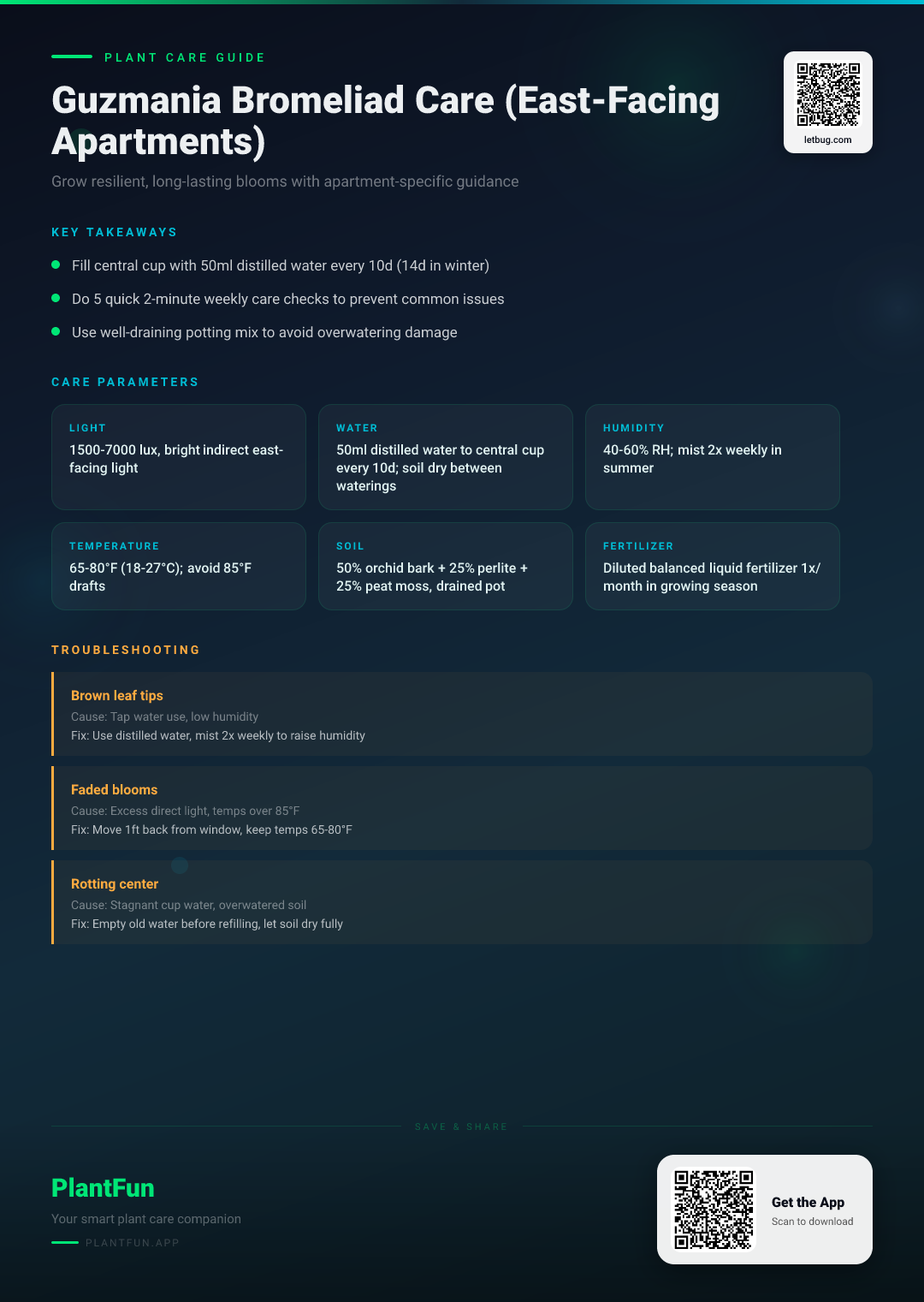 Guzmania Bromeliad Care Checklist for East-Facing Apartments: Grow Resilient, Long-Lasting Blooms — Care Guide for indoor houseplants