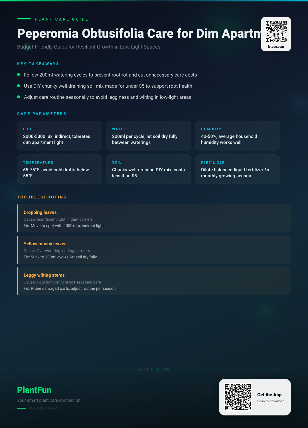 Peperomia Obtusifolia in Dim Apartments: The Complete Budget-Friendly Care Guide for Resilient Growth — Care Guide for indoor houseplants