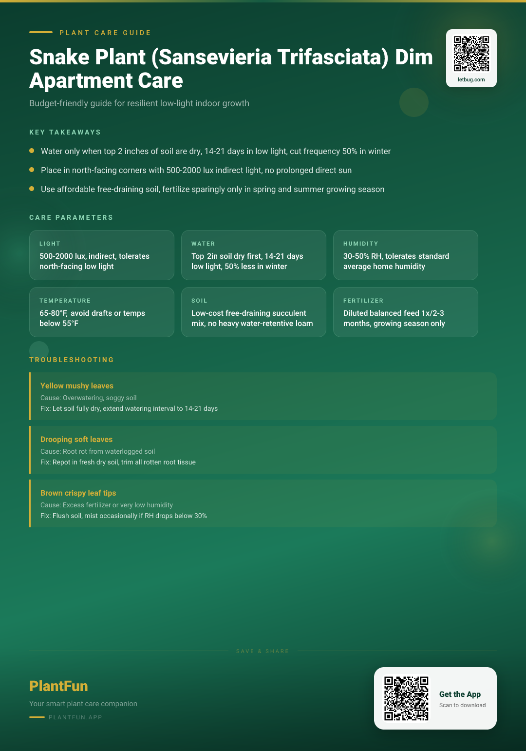 Snake Plant Care in Dim Apartments: A Budget-Friendly Blueprint for Resilient Growth — Care Guide for indoor houseplants