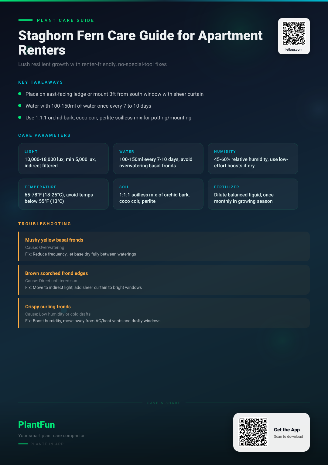 Staghorn Fern Care Checklist for Typical Apartments: 8 Fixes for Resilient Lush Growth — Care Guide for indoor houseplants