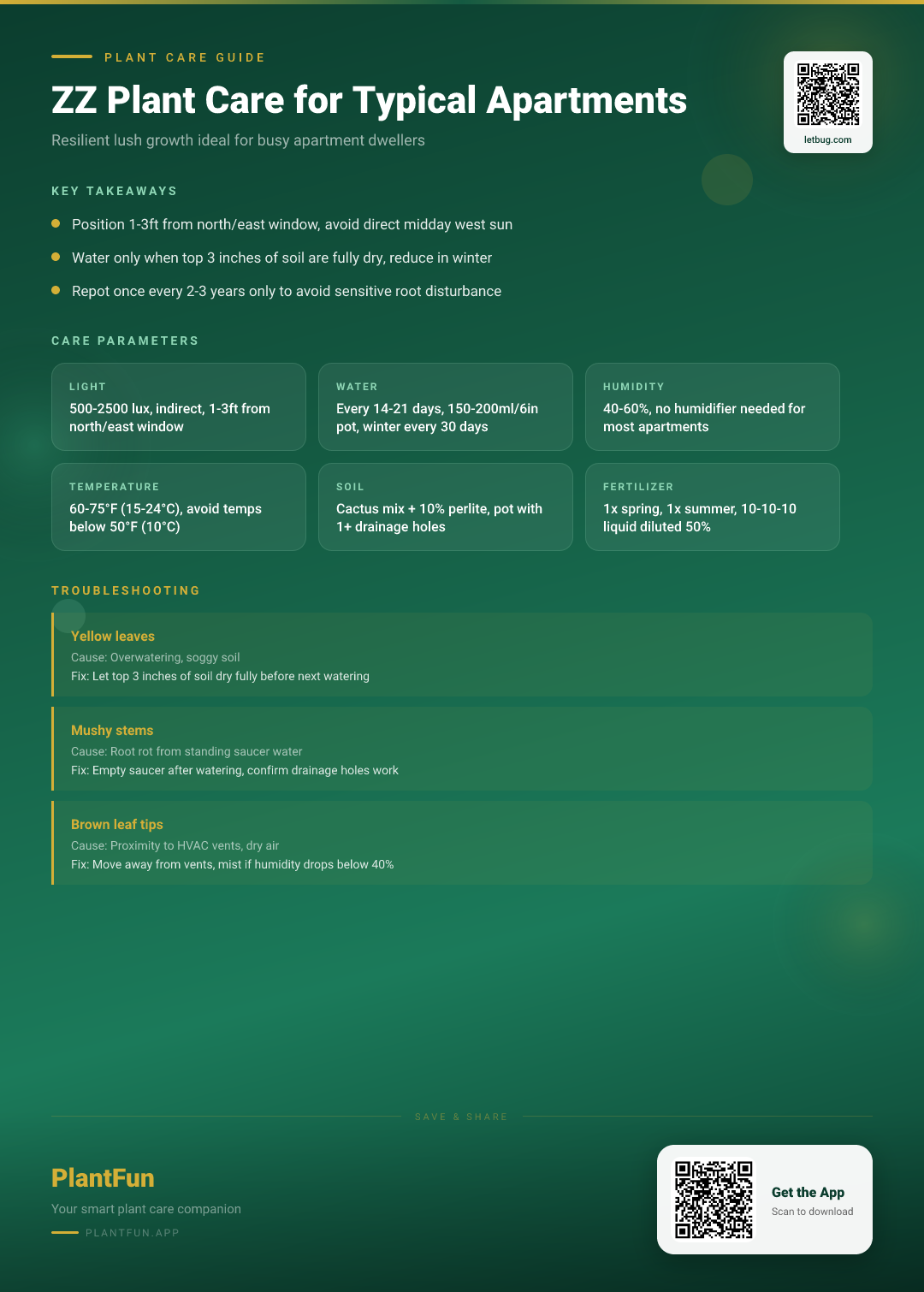 ZZ Plant Care Checklist for Typical Apartments: 7 Rules for Resilient Lush Growth — Care Guide for indoor houseplants