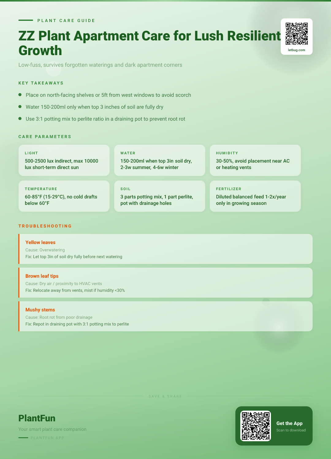 ZZ Plant in Typical Apartments: The Only Care Checklist for Resilient, Lush Growth — Care Guide for indoor houseplants